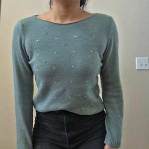 DESIGNER VINTAGE Blue Polka Dot Sweater